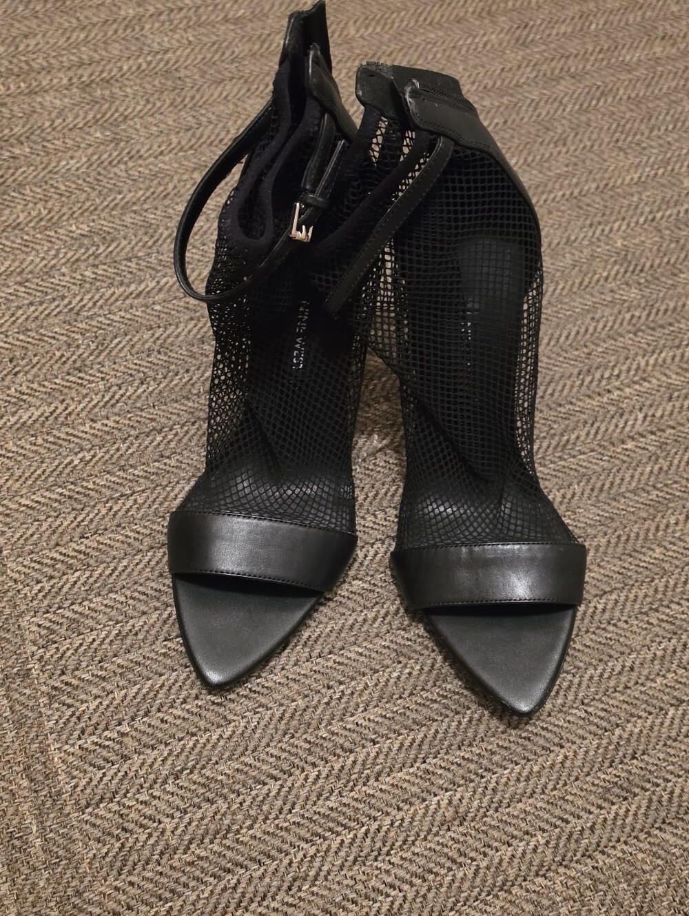 Nine West Black Stilleto Mesh High Heels